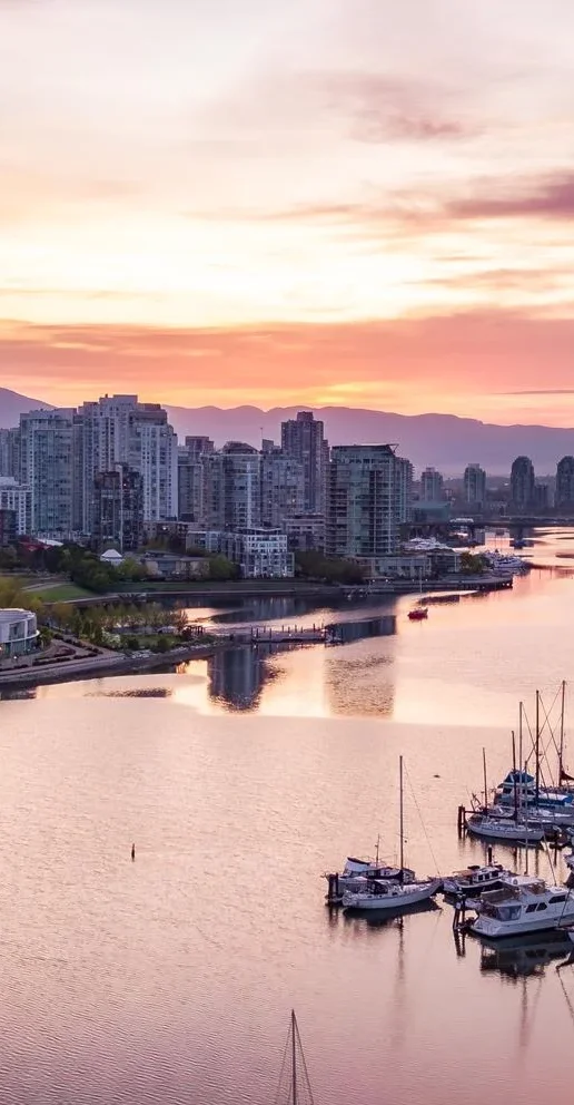 Vancouver skyline at sunset